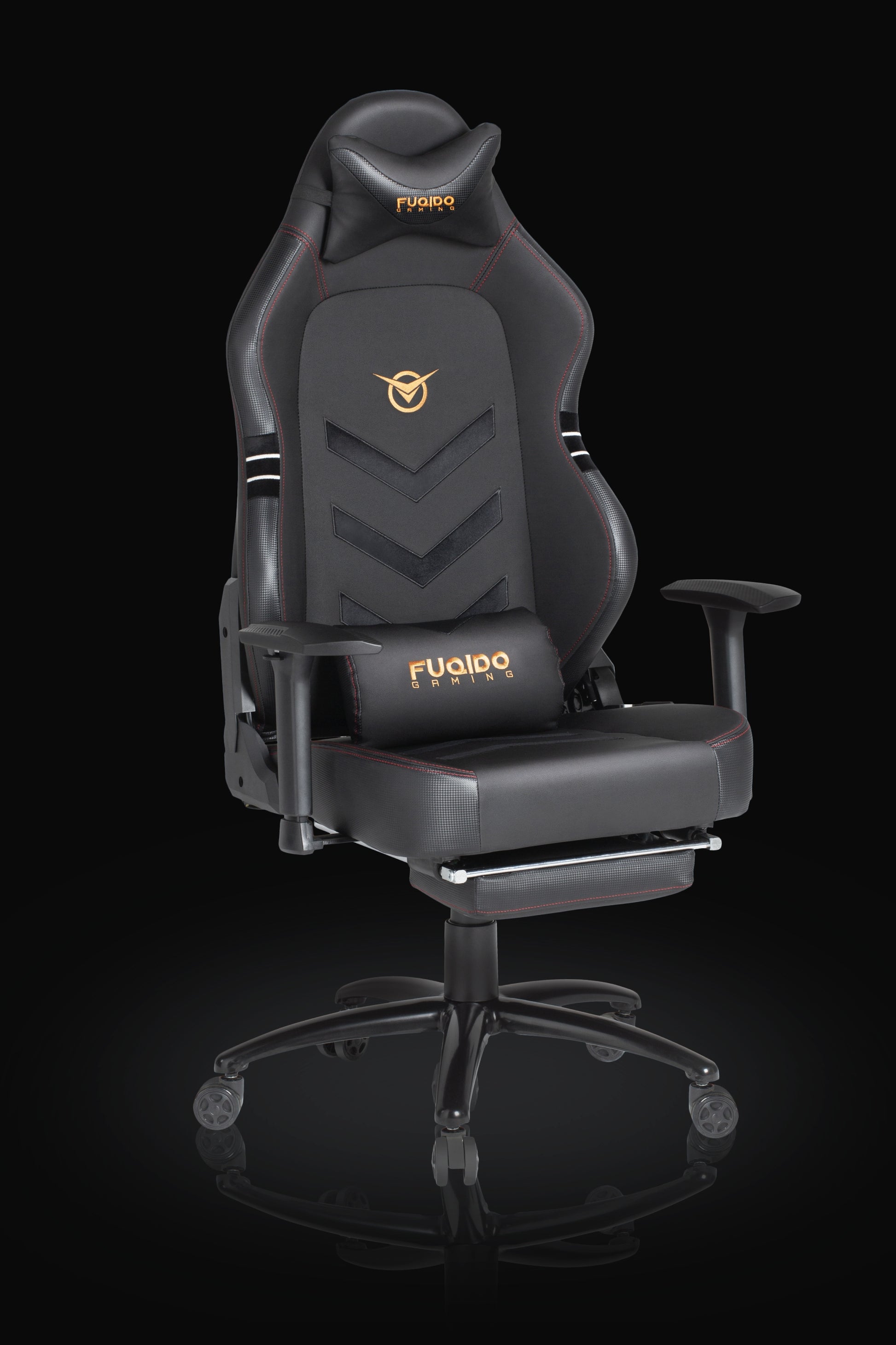 FUQIDO Gaming Chair with Footrest 1325F in Black #color_black