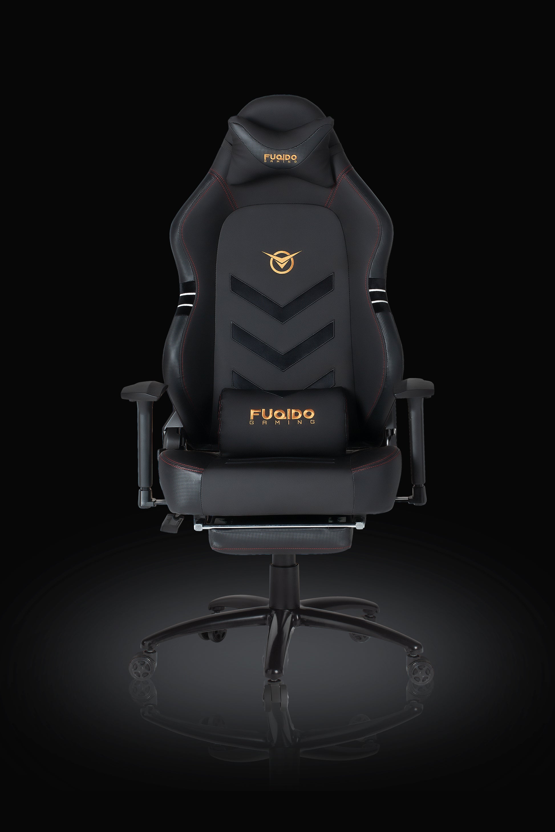 FUQIDO 350lbs Gaming Chair with Footrest 1325F in Black #color_black