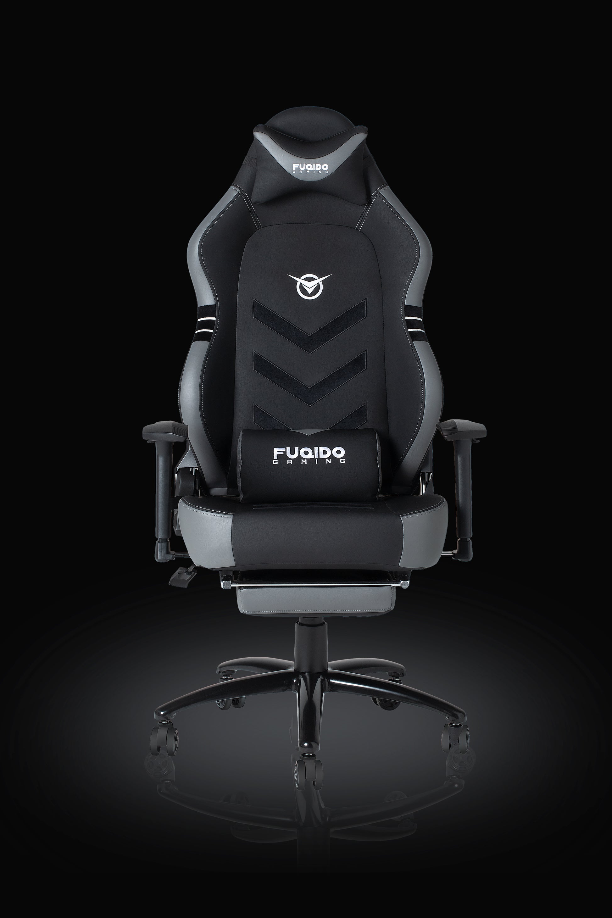 FUQIDO 350lbs Gaming Chair with Footrest 1325F in Gray #color_gray