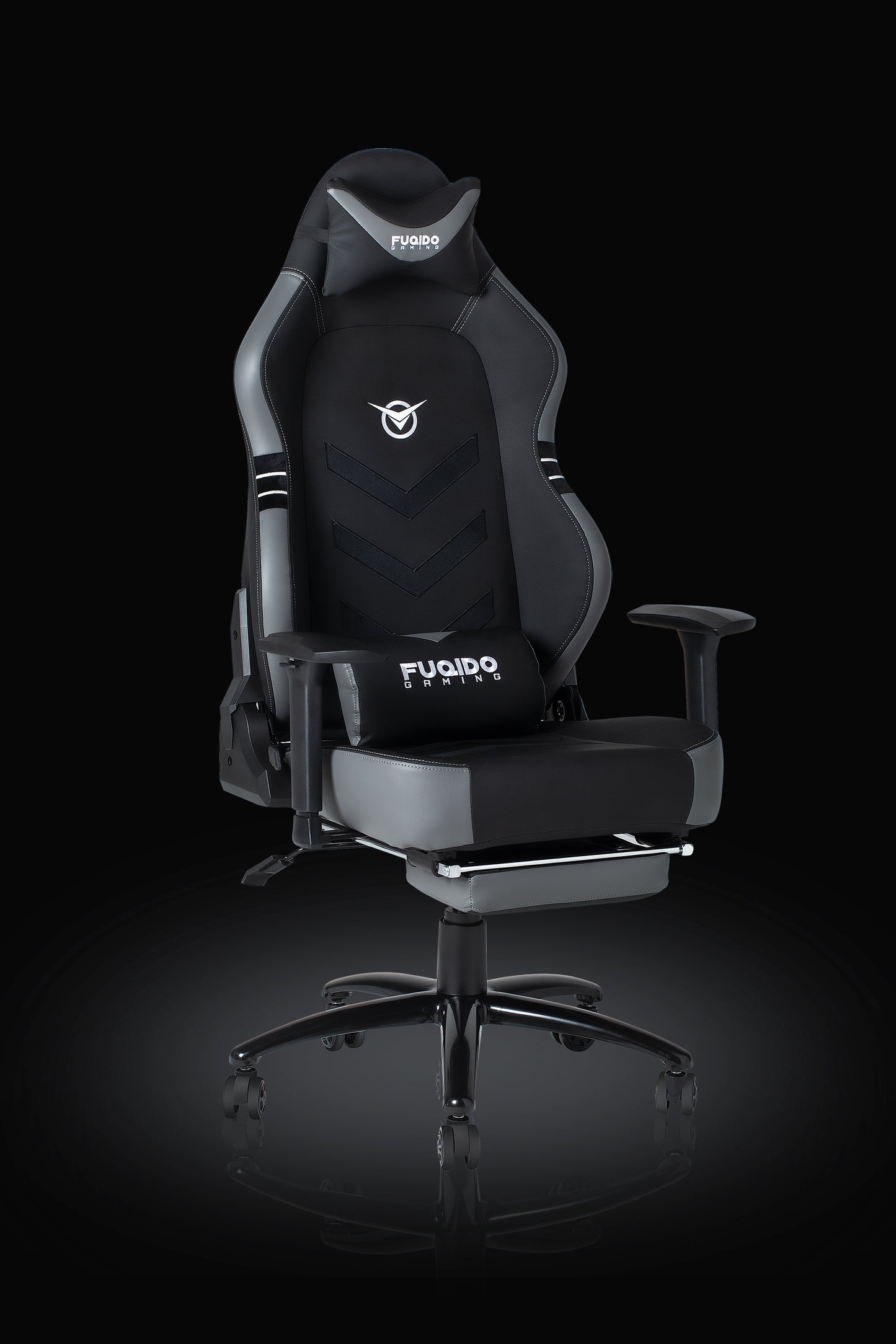 FUQIDO Gaming Chair with Footrest 1325F in Gray #color_gray