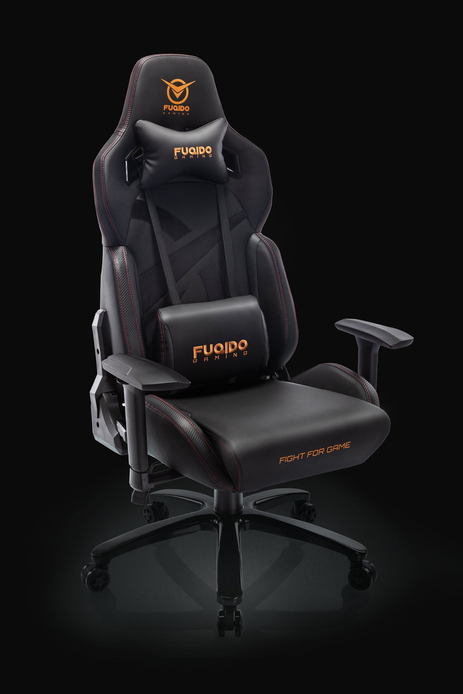 FUQIDO black big and tall gaming chair 6627 series#color_black