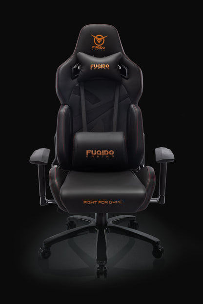 FUQIDO big and tall gaming chair with adjustable lumbar support 6627 series#color_black