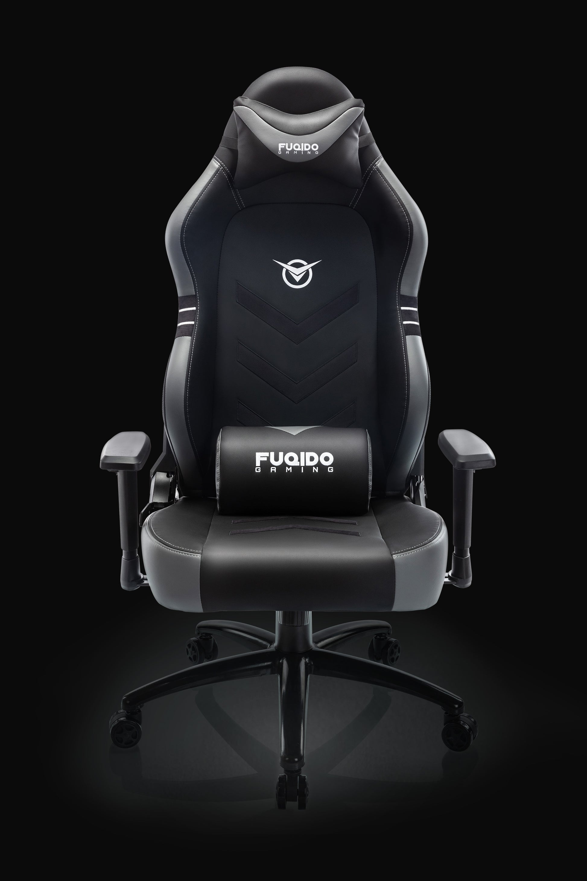 FUQIDO big and tall gaming chair with headrest and lumbar support 1325 series black and gray#color_gray