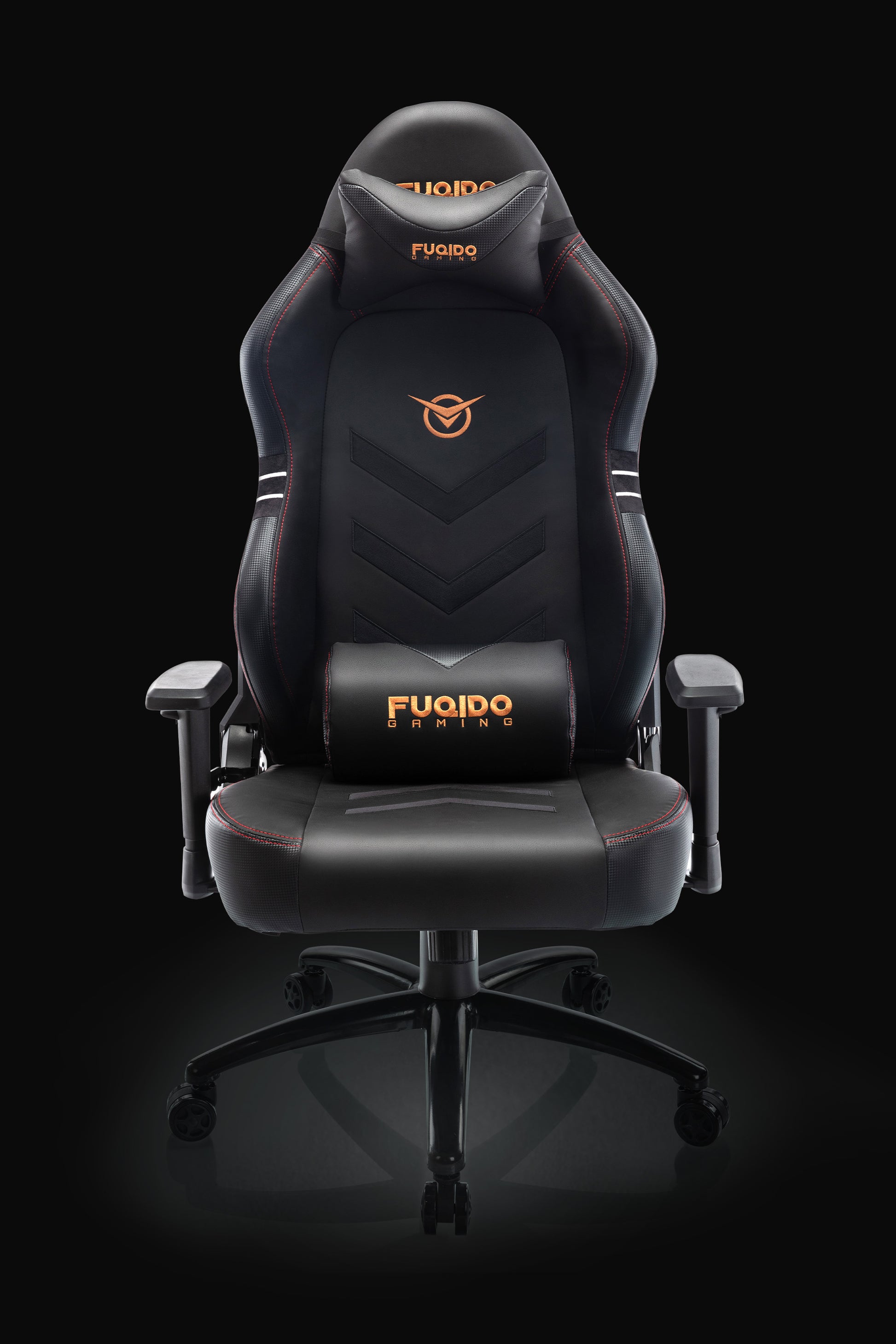 FUQIDO big and tall gaming chair with headrest and lumbar support 1325 series black#color_black
